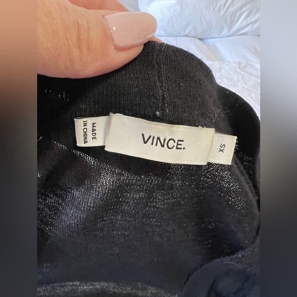 Vince Womens XS Wool Cashmere Blend Cardigan Black Open Front Long Sleeve - Picture 4 of 8